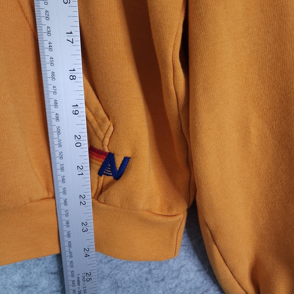 Aviator Nation Aspen Relaxed Pullover Hoodie Ski Graphic Gold - Picture 7 of 8
